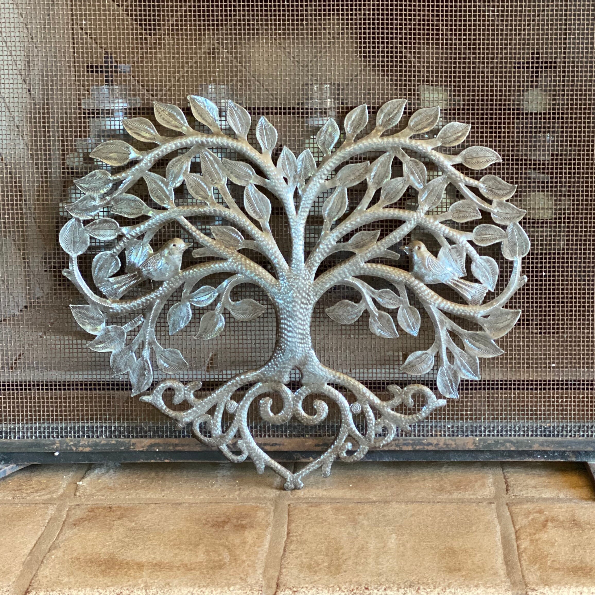 Heart Shaped Tree of Life Plaque, Metal Wall Hanging Artwork, Handmade