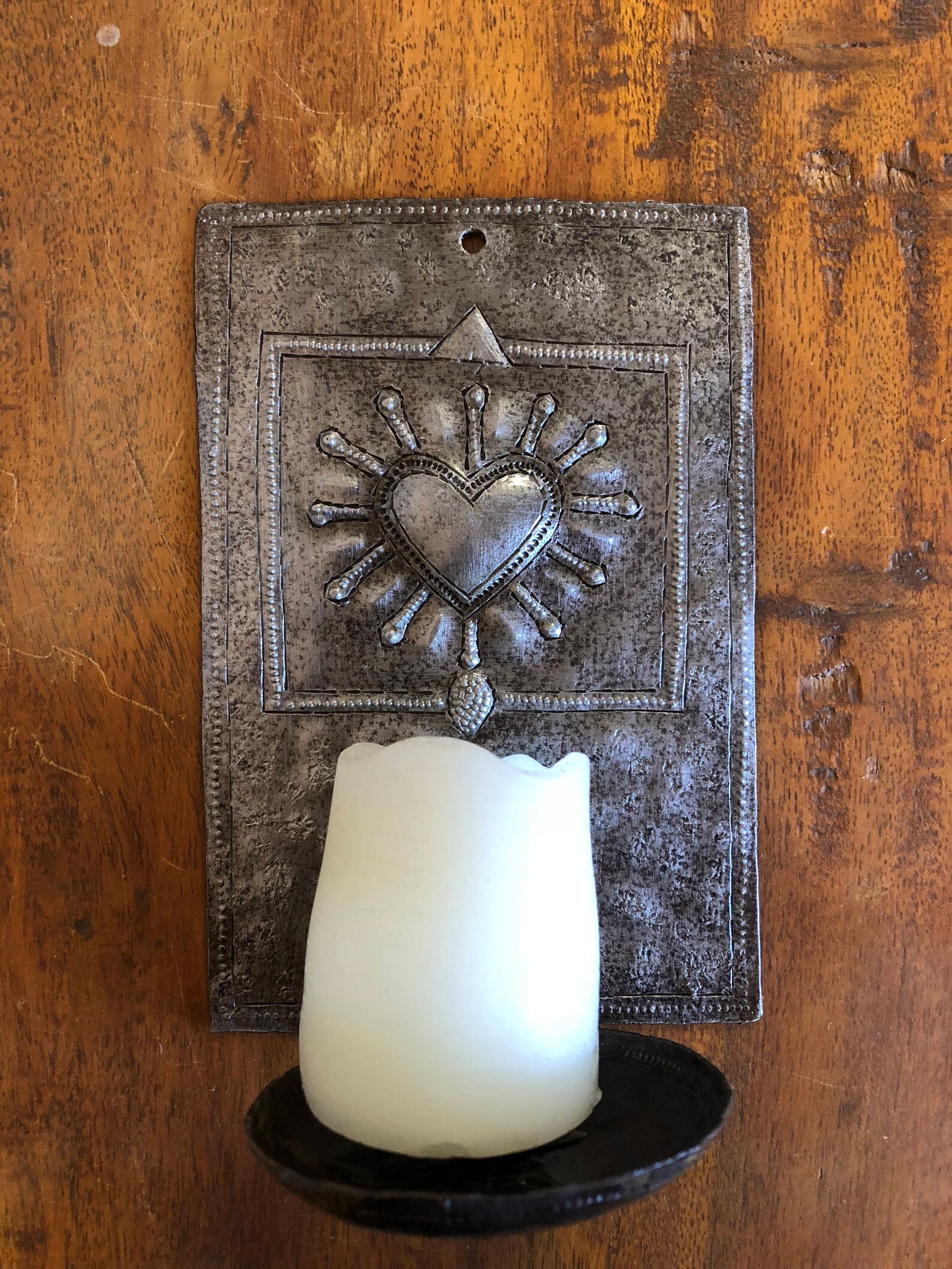 Metal Heart Wall Sconce Candle Holder Crafted in Haiti Etsy