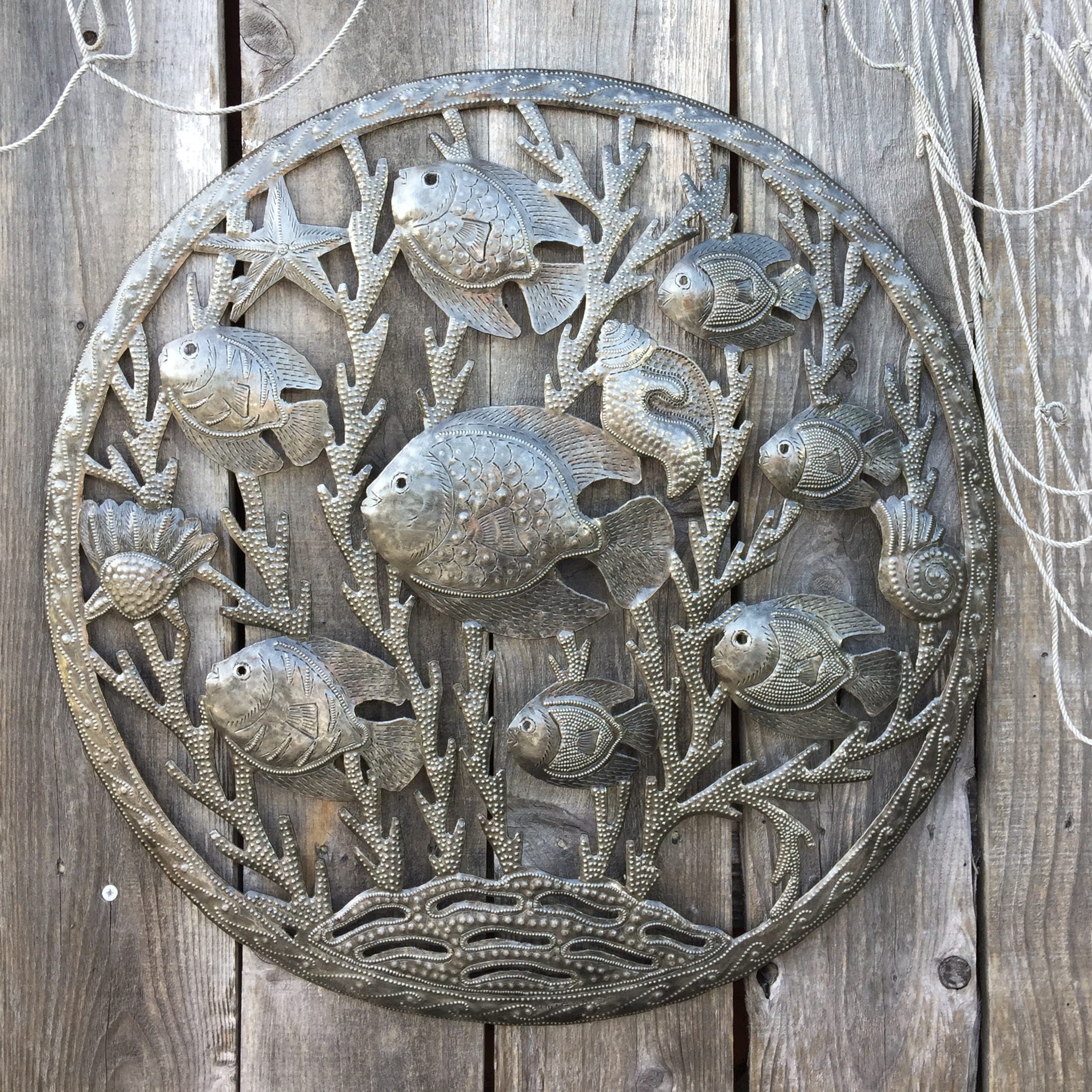 Haitian Metal Sea Life Wall Art 23 X Haitian Metal Sea Life Wall Art 23 X