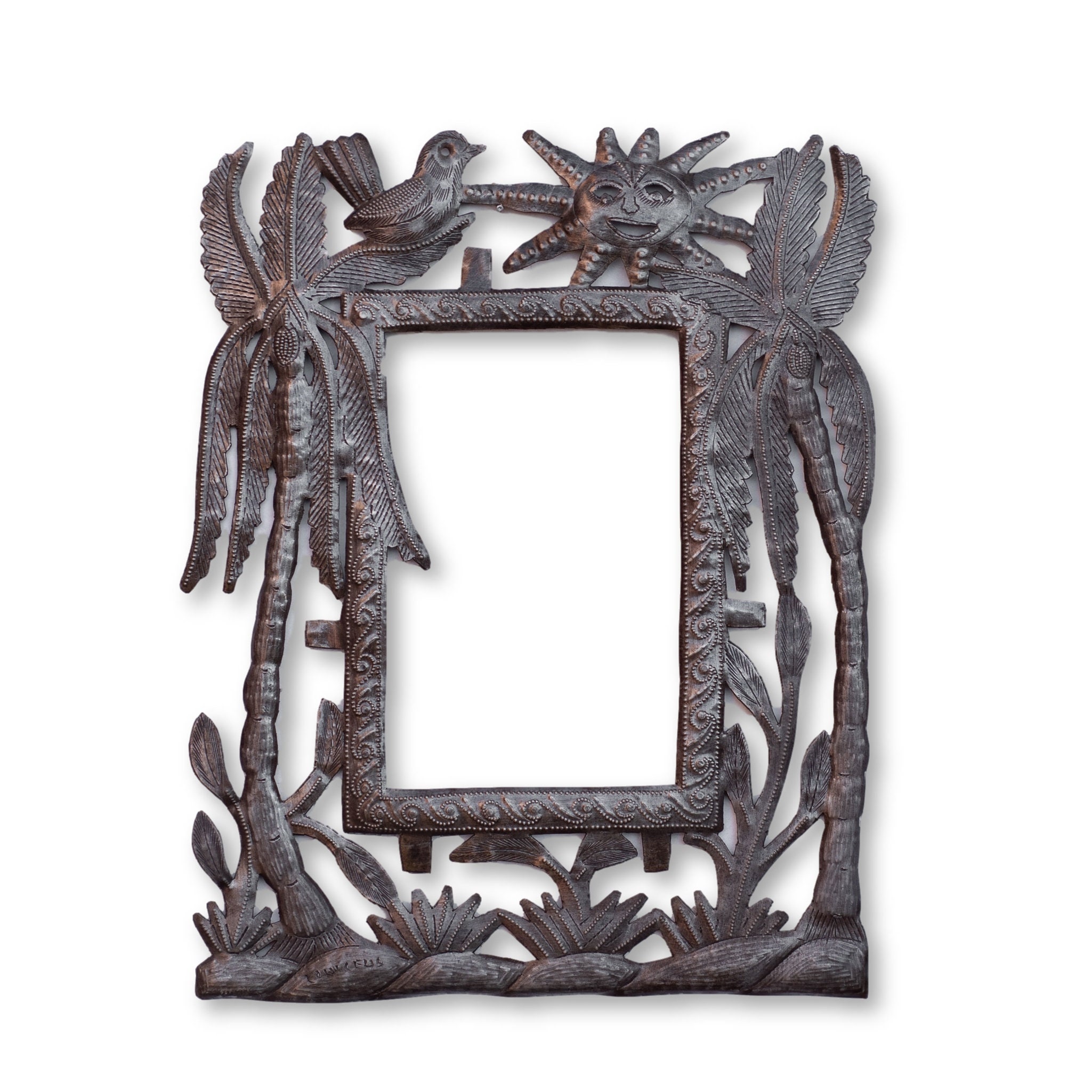 Haitian Metal Frame, Decorative Palm Tree Island Life, Limited Edition