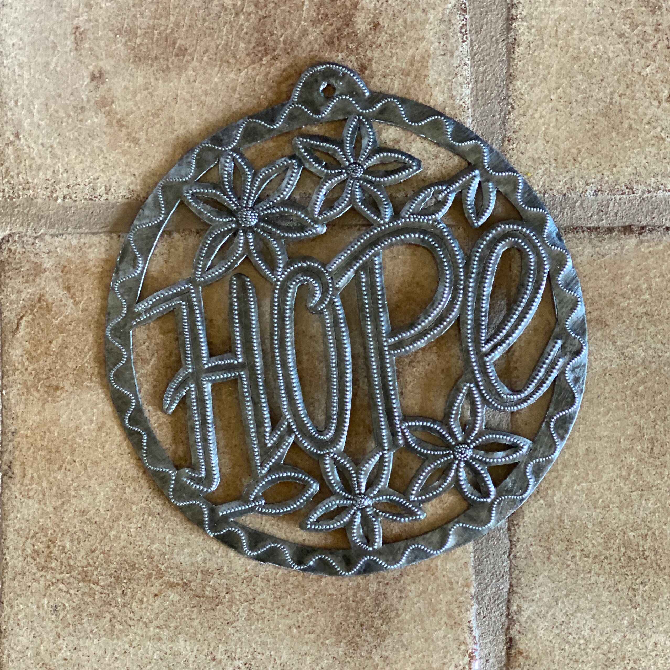 Hope Metal Wall Art Reclaimed Metal Word Sign Home Decor Etsy