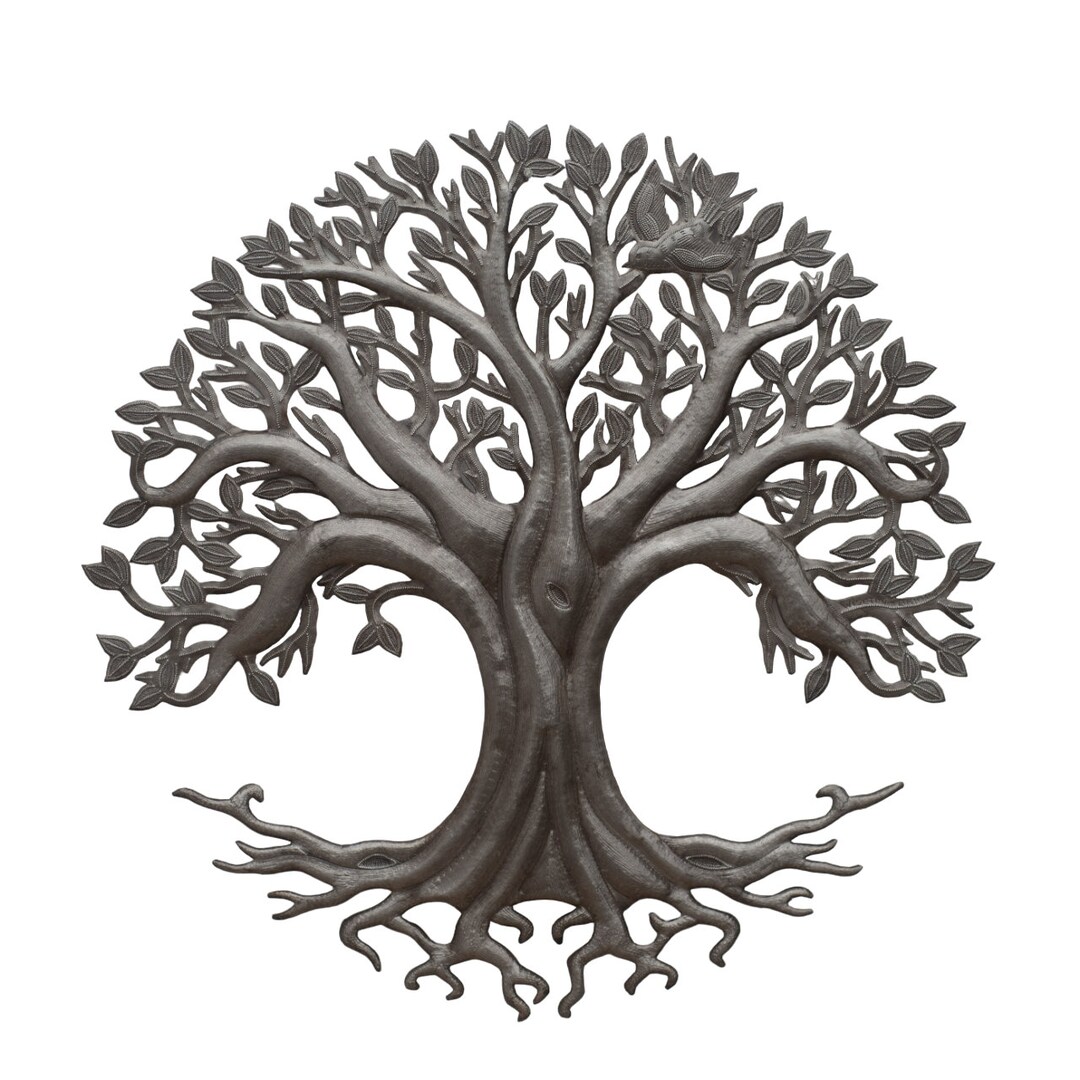 Deeply Rooted Tree of Life, Garden Metal Plaque, Indoor and Outdoor