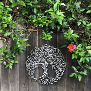 Celtic Trinity Knot Inspired Tree of Life Wall Art, 23 Inches, Metal Hanging, Family, Indoor Outdoor, Handmade in Haiti Recycled Barrels image 6