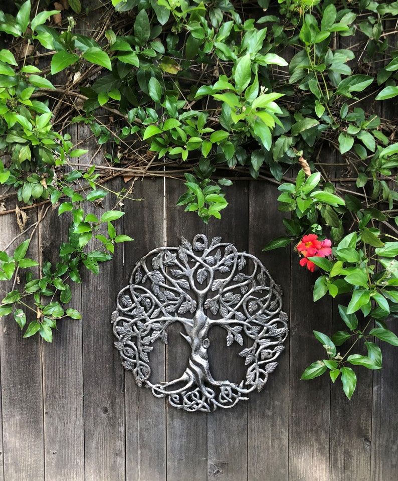 Celtic Trinity Knot Inspired Tree of Life Wall Art, 23 Inches, Metal Hanging, Family, Indoor Outdoor, Handmade in Haiti Recycled Barrels image 6