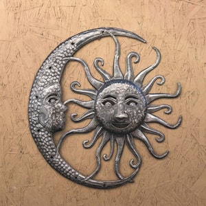 Sun and Moon Celestial Pair Haitian Wall Art 23x23 - Etsy