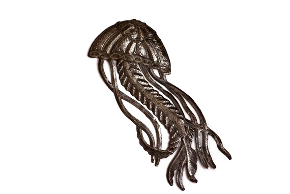 Metal Jellyfish and Octopus Sea Ocean Marine Art Wall Decor Haitian Metal Crafts