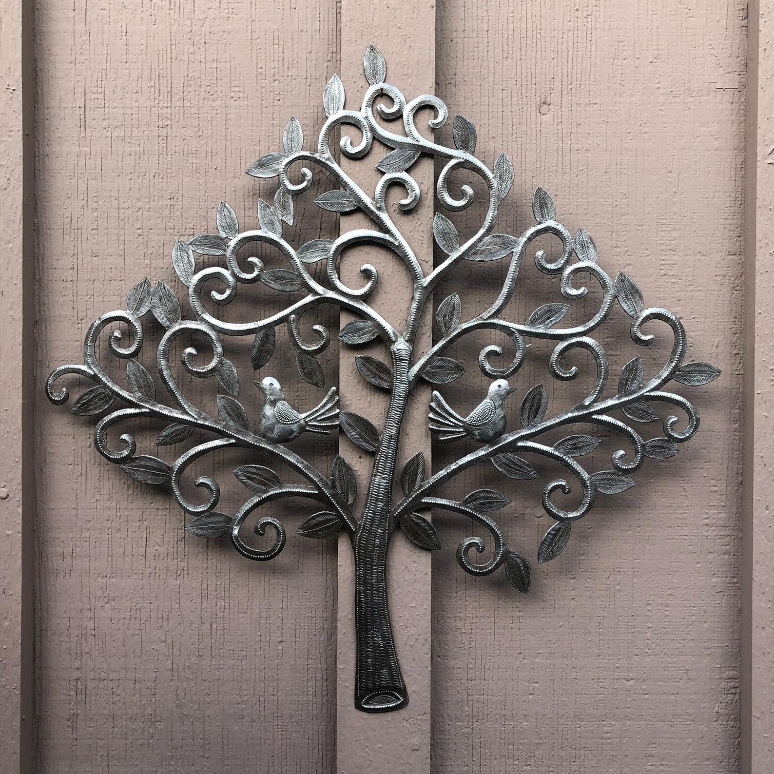 Small Metal Wall Hanging Tree Decorative Handmade Artwork Etsy