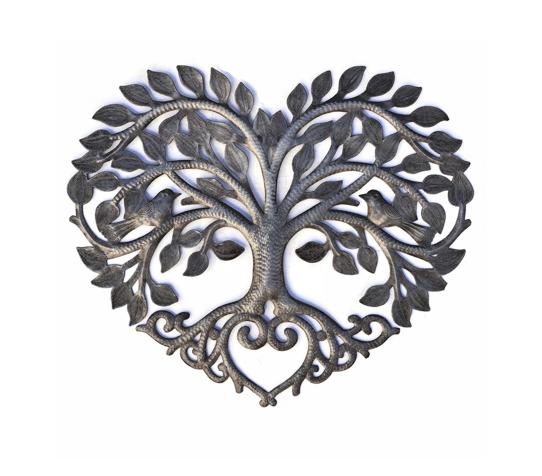 Heart Shaped Tree of Life Plaque Metal Wall Hanging Artwork Etsy Sweden