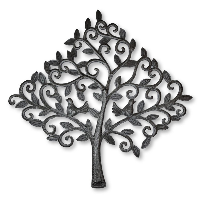 Small Metal Wall Hanging Tree Decorative Handmade Artwork Etsy