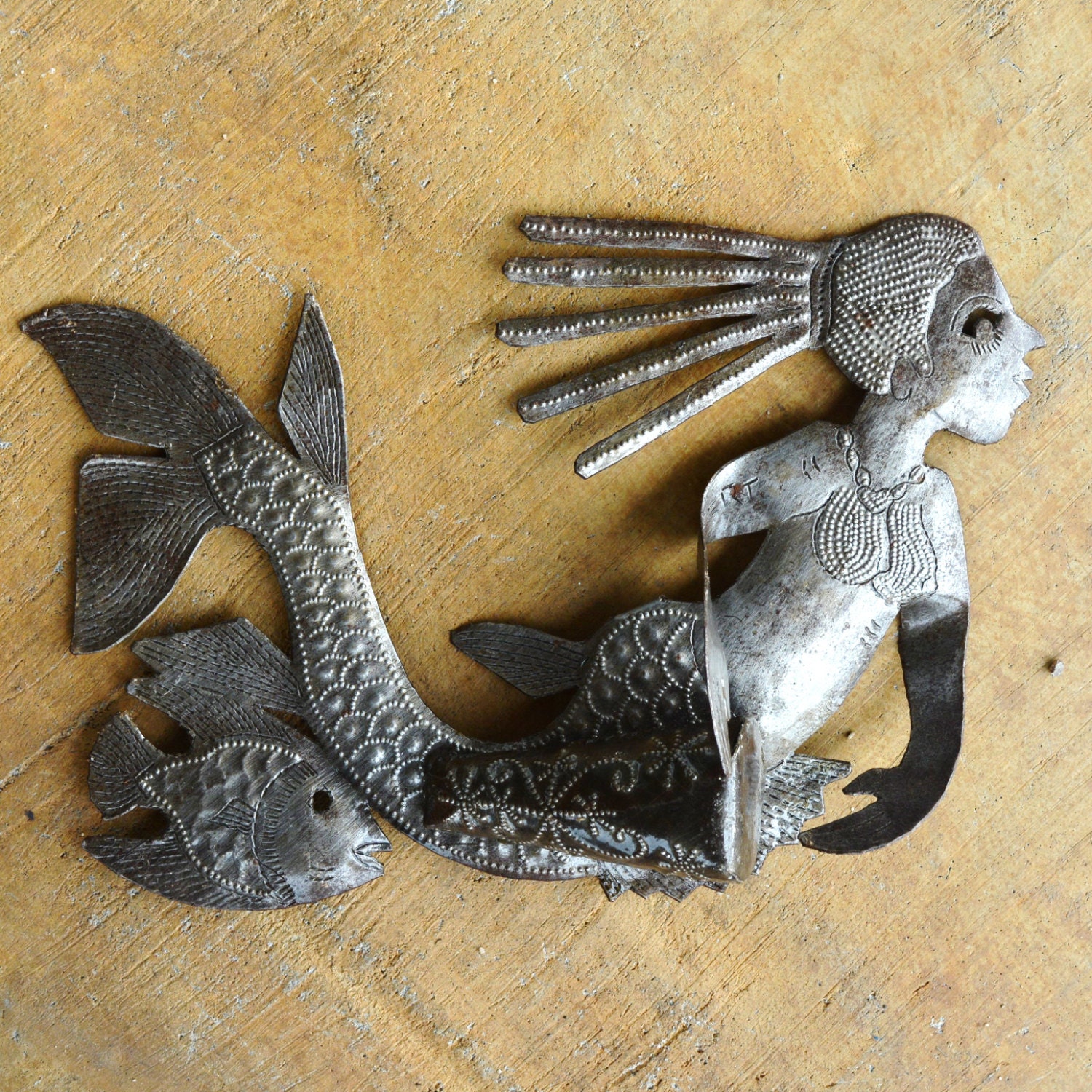 Musical Mermaid beating a 3 D Drum with traditional veve Etsy