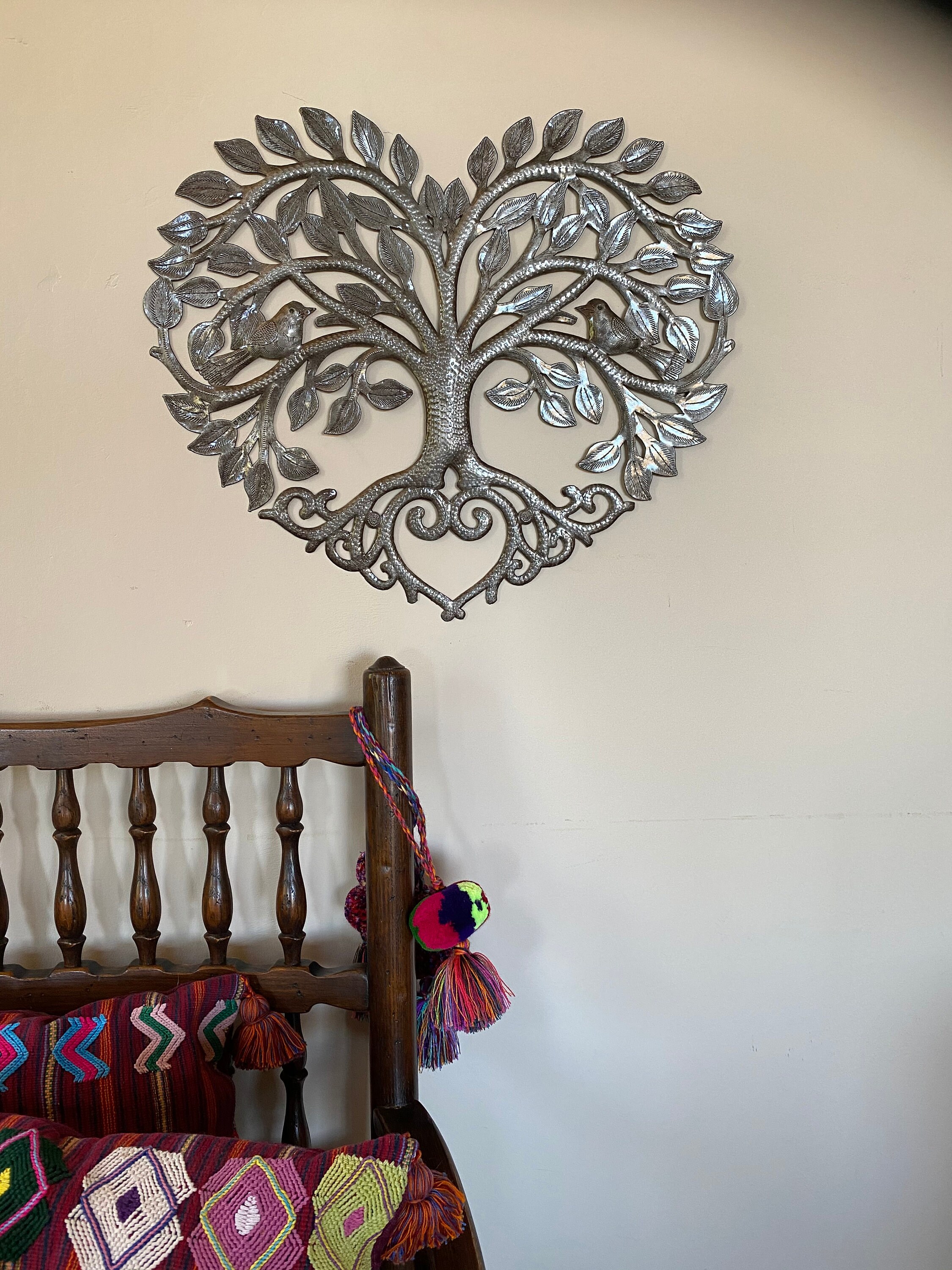 Heart Shaped Tree of Life Plaque, Metal Wall Hanging Artwork, Handmade