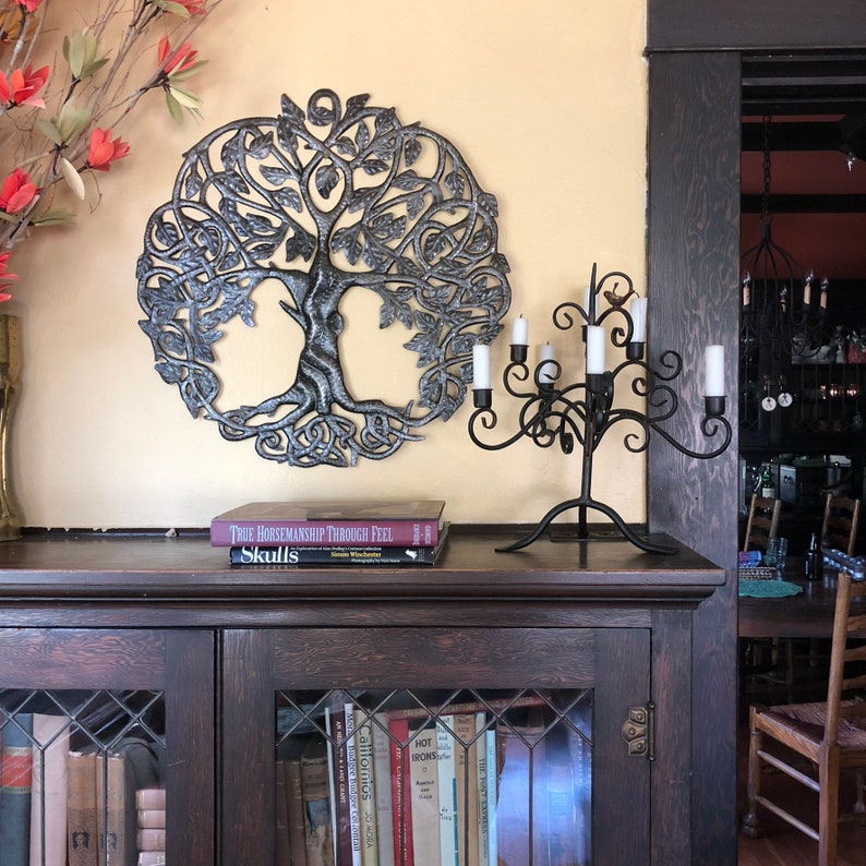 Celtic Trinity Knot Inspired Tree of Life Wall Art, 23 Inches, Metal Hanging, Family, Indoor Outdoor, Handmade in Haiti Recycled Barrels image 2