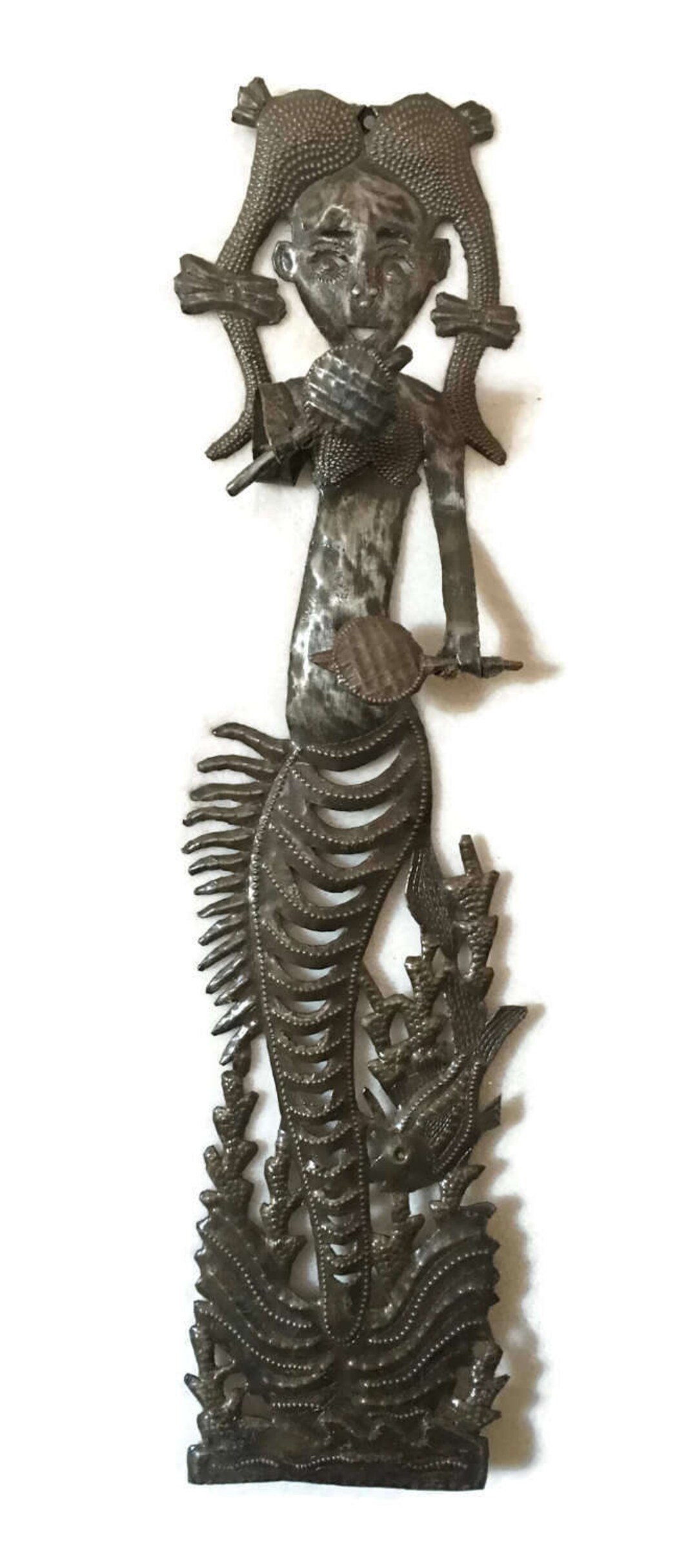 Mermaid With Maracas, Decorative Sea Life Wall Hanging Artwork