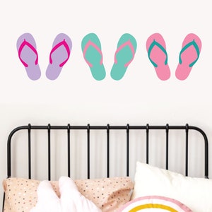 Flip flop Decals, Set of 10, summer shoes sandals spring pool party Static window cling clings