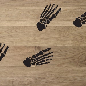 Skeleton foot prints Decals, Set of 10, zombie blood murder halloween decoration bones corpse Static window cling clings