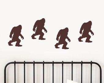 BIG FOOT prints Decals, Set of 10, Sasquatch yeti silhouette