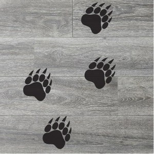 Impronte di piedi d&#39;orso Decalcomanie, Set di 10, Capanna in legno escursionismo Chiusure statiche per finestre