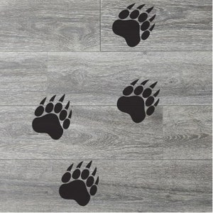 Bear foot prints Decals, Set of 10, Woods cabin hiking Static window cling clings