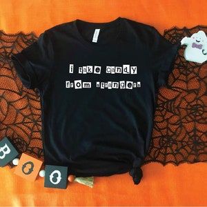 I take candy from strangers soft shirt, Halloween, Cute evil trick or treat