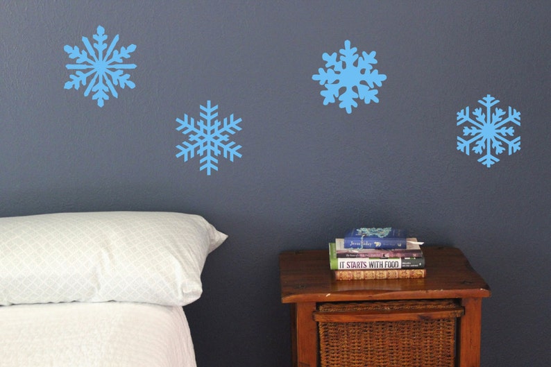 Snowflakes Snow Wall Decals Set of 10 Christmas Decoration Etsy