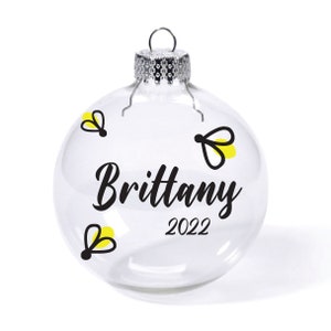 Fire flies Custom Name Date Glass Ball Christmas Ornament firefly lightening bug country cute