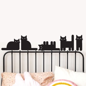 Black cat Decals Set of 10 - spooky cute fun Halloween décor Static window clings