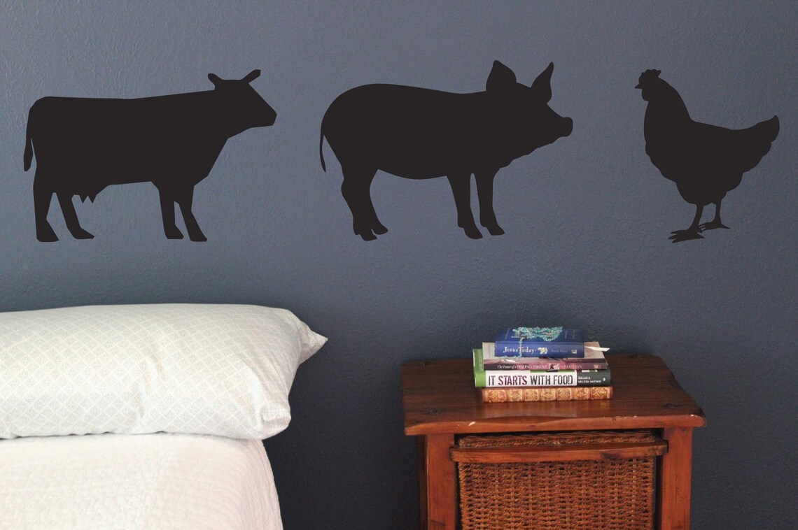 Rustic Barn Stickers Farm Animals Wall Decals, Set of 12, Fun Stickers Removable Farm Barn ...