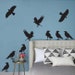 Crow Decals, Set of 10, black bird Halloween fall field raven window cling static Static window cling clings 