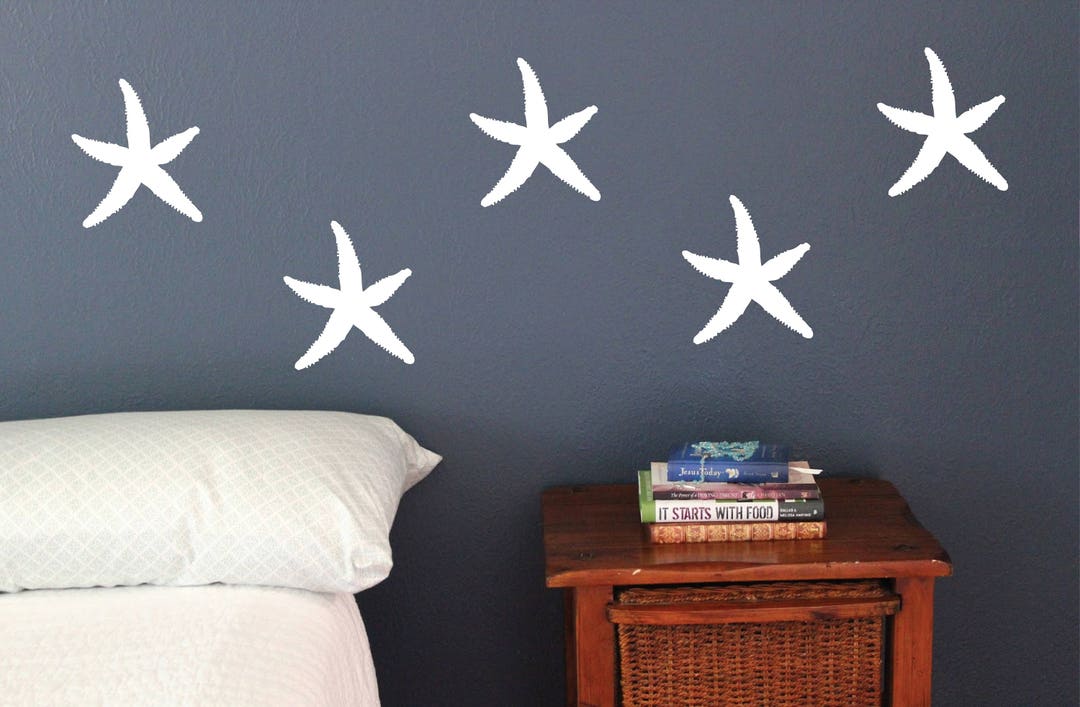 Star Fish Wall Decals, Set of 10, Ocean Beach House Bedroom Bathroom ...