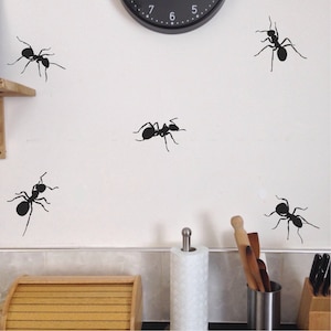 Mieren Keuken MuurStickers, Set van 10, Big Bugs Zomer Picknick Statisch raam kleven klampen zich vast