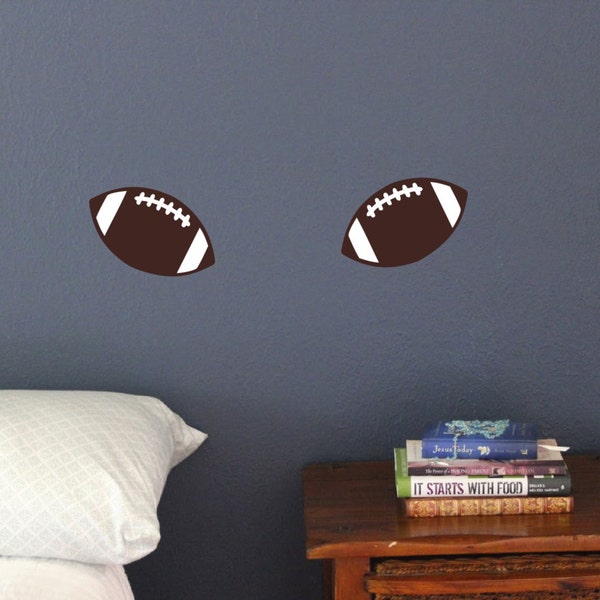 Footballs wall decals Set of 6 Fun sport stickers boys bedroom game play room American Football Static window cling clings