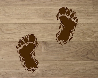 BIG FOOT prints Decals, Set of 2, Sasquatch yeti Static window cling clings