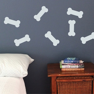 dog bone Wall Decals, Set of 10, Fun stickers removable pet shop pet owner Static window cling clings