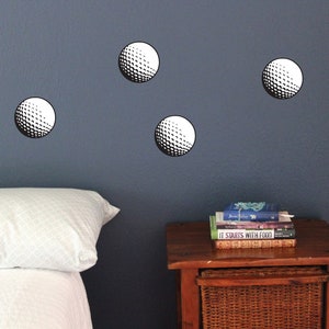Golf Balls Set of 12, Fun sport wall decals, swing 9 hole bedroom play game room stickers removable Static window cling clings