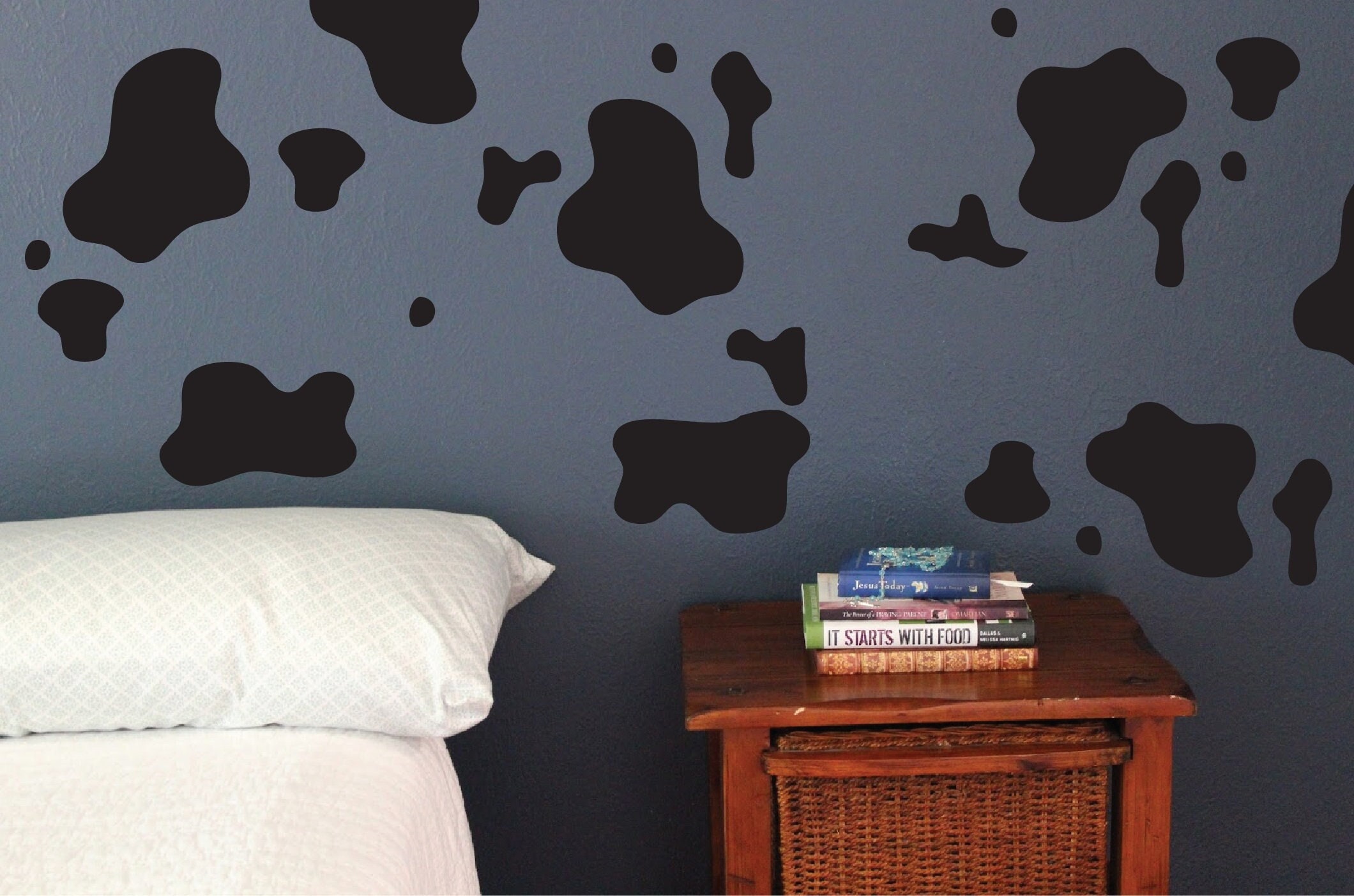 184 Pieces Cow Print Decor, Adhesive Cow Print Stickers Cow Print Vinyl  Wall Art Decal Removable Cow Print Wall Decor Waterproof Animal Design Cow  Decals for Walls Bedroom Living Room Nursery, Black