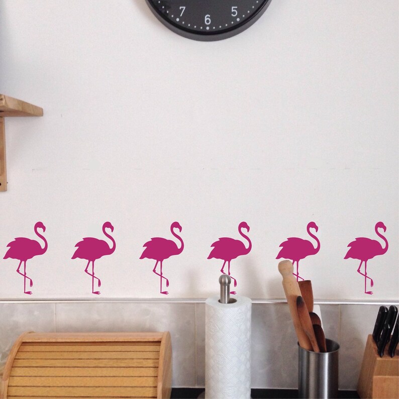 Flamingo Bird Wall Floor Decals Set of 10 Fun Stickers Etsy