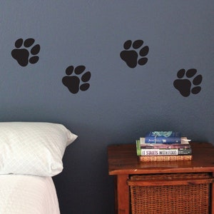 dog paw prints Wall Decals, Set of 10, Fun stickers removable pet shop pet owner puppy Static window cling clings