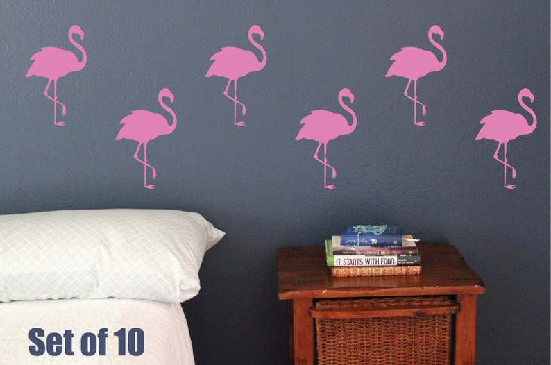 Flamingo Bird Wall Floor Decals Set of 10 Fun Stickers Etsy