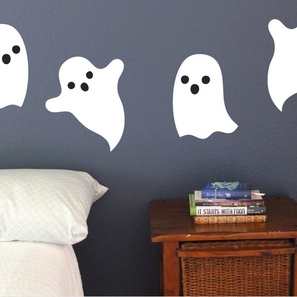 Ghost, Wall Decals, Set of 4, Halloween Decoration Static window cling clings