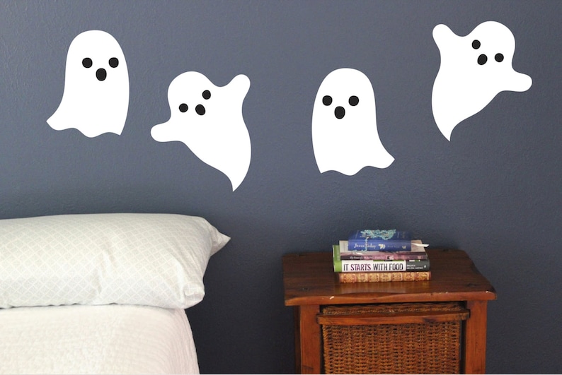 Ghost, Wall Decals, Set of 4, Halloween Decoration Static window cling clings image 1