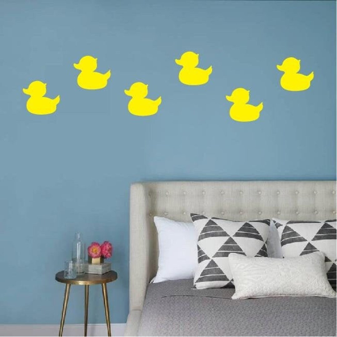 Rubber Duck Wall Decals, Set of 10, Duckie Kid Toy Bedroom Bathroom