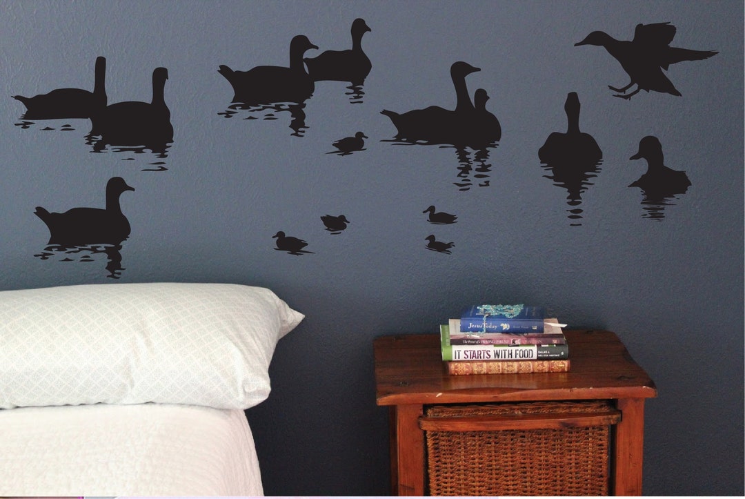 Duck Wall Decals, Set of 12, Ducky Duckling Water Fowls Drake Goose