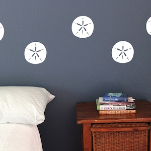 Sand Dollar Wall Decals, Set of 10, Ocean Beach house Bedroom Bathroom stickers removable fish tropical Static window cling clings