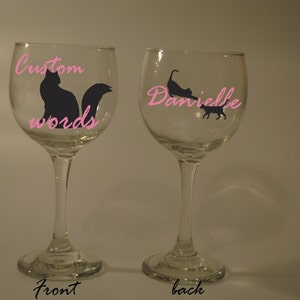 Crazy Cat lady, Cat lover, Funny Wine Glass Name/Wording personalized Free image 2