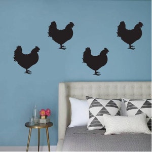 Chicken Decals, Set of 10, hen farm eggs house country rooster bird Static window cling clings