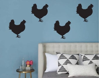 Chicken Decals, Set of 10, hen farm eggs house country rooster bird Static window cling clings