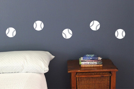 Base Ball Wall Decals Set Of 10 Fun Sport Baseball Boys Bedroom Game Room