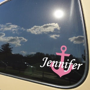 Anchor with name decal Sea ocean 5&quot; tall car decal