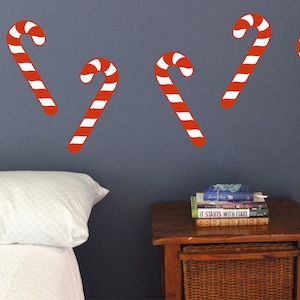 Candy Cane, Wall Decals, Set of 10, Christmas Decoration Static window cling clings