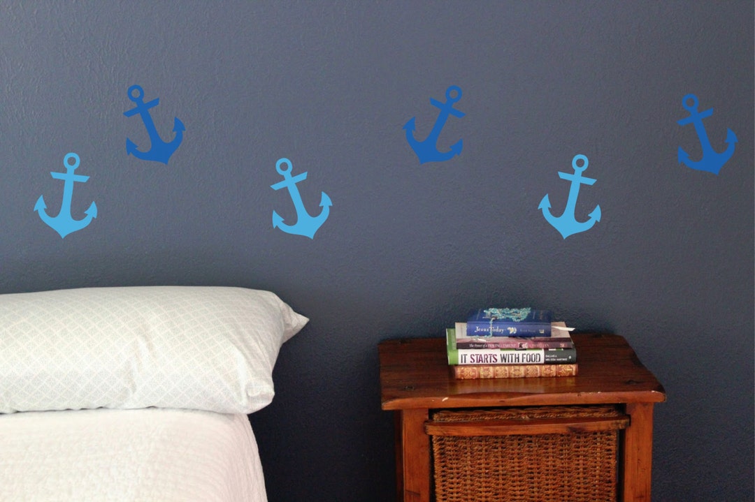 Anchors, Sea Ocean Boat Wall Decals, Set of 10 Bathroom Stickers